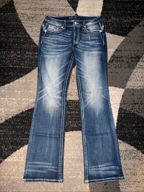Miss Me Blue Washed Curvy Bootcut Jeans 30x34